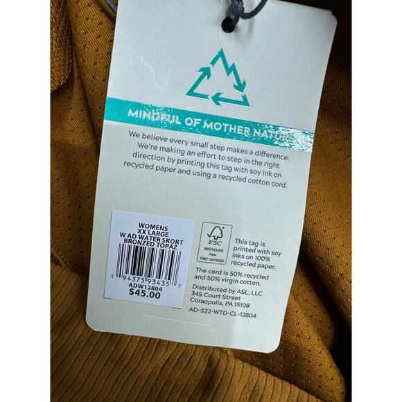 Alpine Skort Women XXL NWT Mustard Brown Stretch Waist Tennis Pickleball Preppy - Picture 7 of 8